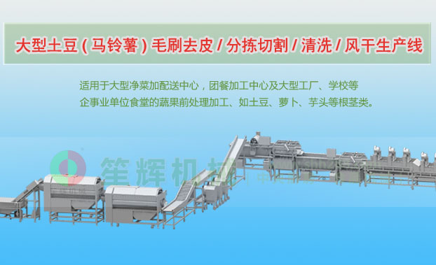 绥化连续式土豆去皮清洗切割风干生产线